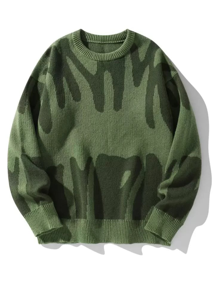 CRAZZY-MONKEY Men's Cool Army Style Hypemode Graphic Pattern Sweatshirt